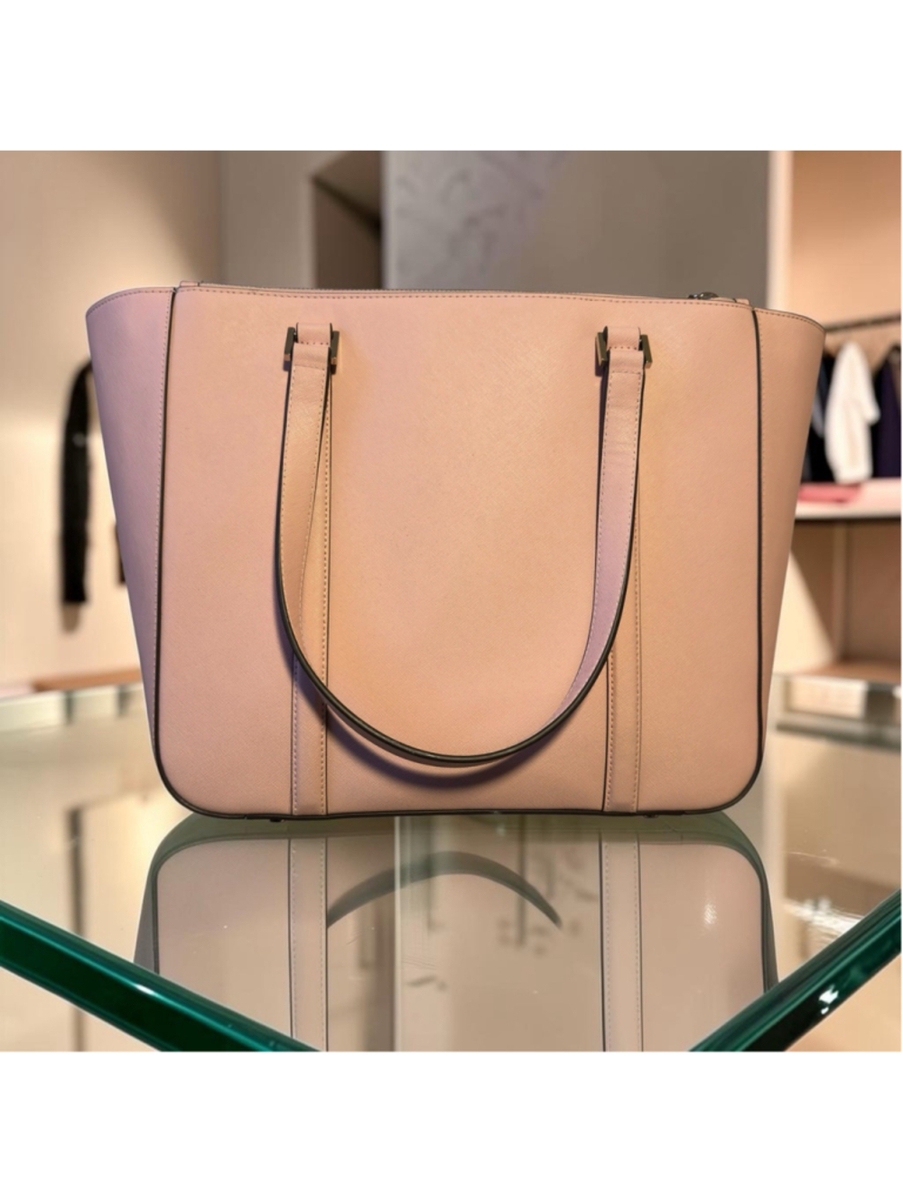 $480 KATE SPADE Newbury Lane Briar Large Tote Pink Leather Zip Handbag EUC - Picture 3 of 14